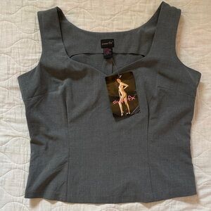 Shape FX Charcoal Sleeveless Blouse